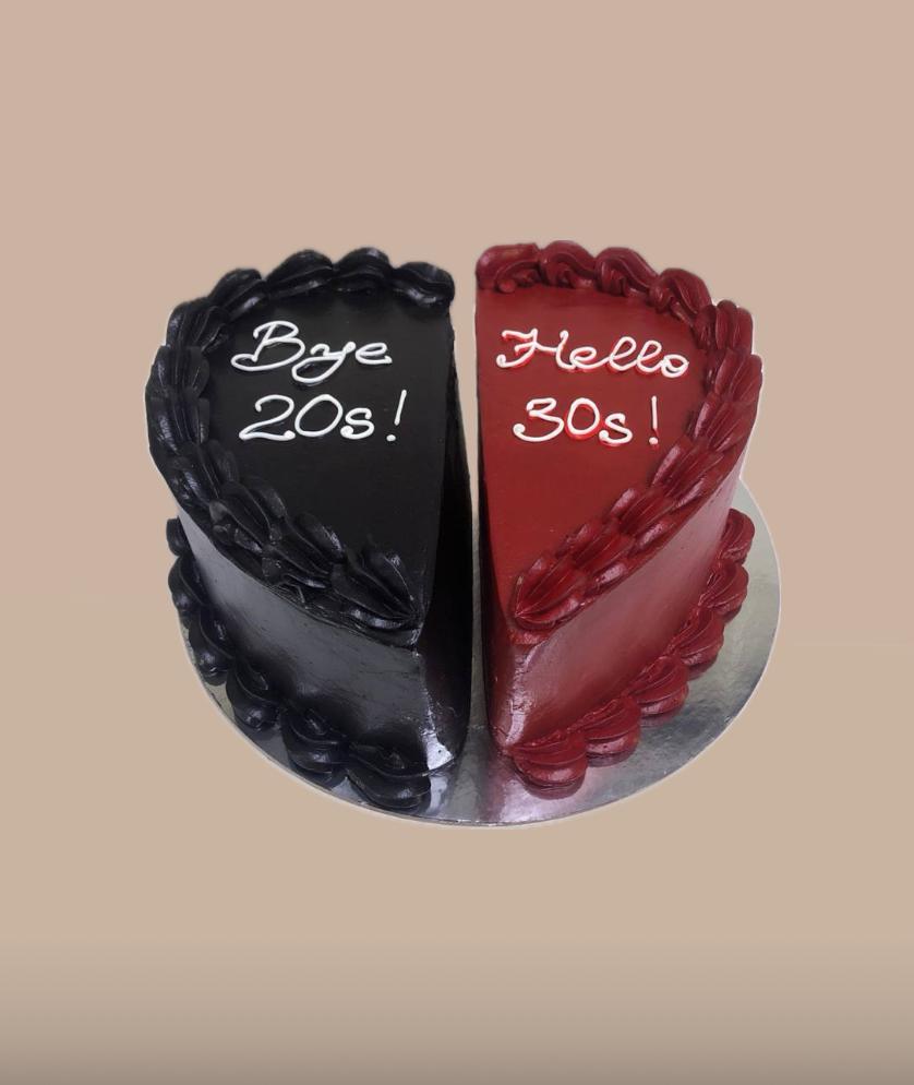 Торт половинки сердца 